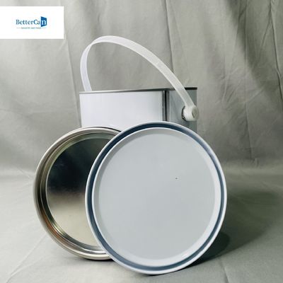 satın al 1 galon beyaz boya teneke kutuları yuvarlak konteyner 4 litrelik paket metal kutular online manufacture