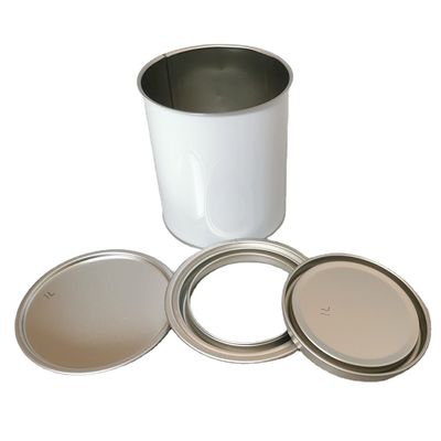 Araba Boya Teneke Kutular 4 Litrelik Yuvarlak Metal Kapaklı Boya Kovası