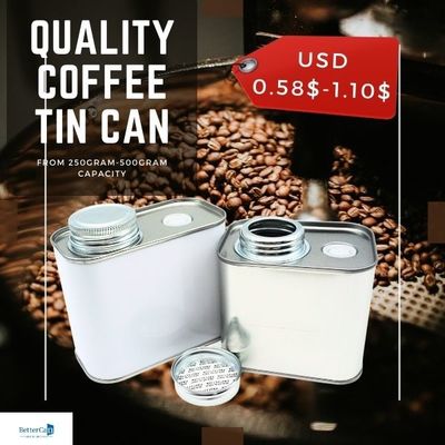 9 Oz Metal Kahve Çekirdeği Teneke Paslanmaya Dayanıklı Kare Çay Teneke Kutular