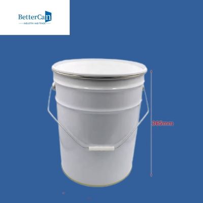 Pas Önleyici Metal Boya Kovası 15L 20L Kapaklı Beyaz Kova