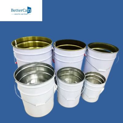 Metal 20L Beyaz Kova, Kilitleme Kapaklı 5 Galon Metal Kova