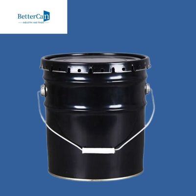 Kimyasal Yağ 5 Galon Metal Kovalar, Saplı 20 Litre Siyah Kova