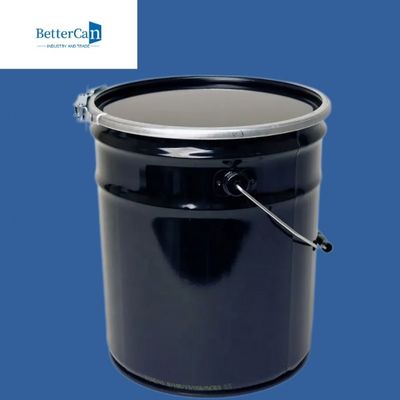 Kimyasal Yağ 5 Galon Metal Kovalar, Saplı 20 Litre Siyah Kova