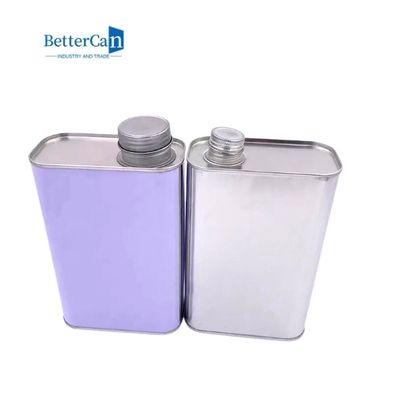 1 Litrelik Kare Teneke Kutu 26mm Boyama Teneke Kutuları Motor Yağı İçin Kolayca Açılır