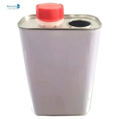 Vidalı Kapaklı 1L Düz Mühür Kare Metal Teneke Kaplar L105 * W60 * H180
