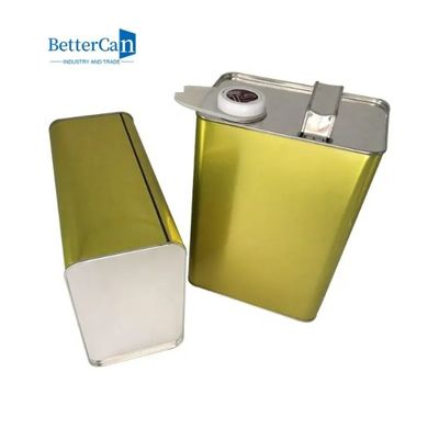 ISO90001 Motor Yağı Kalay 4 Litre 1 Galon F Stil Metal Kapaklı Metal Ambalaj Tenekeleri