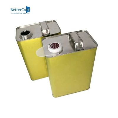 ISO90001 Motor Yağı Kalay 4 Litre 1 Galon F Stil Metal Kapaklı Metal Ambalaj Tenekeleri
