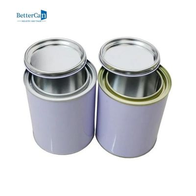 Solvent Kaplama için 1 Litre Boya Teneke Kutular Yuvarlak Boş Quart Kutuları