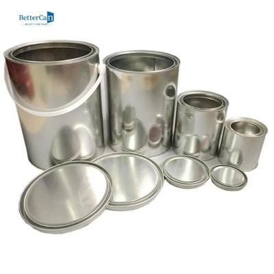 Boş 1 Galon Metal Boya Kutuları Kapaklı / Metal Taşıma Saplı Boya Kavanozları