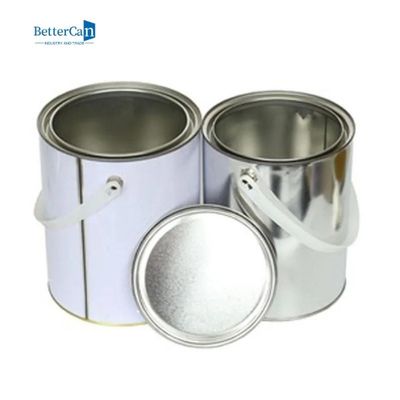 Yuvarlak Boya Teneke Kutular Konteyner 4L Boş Metal Galon Boya Kutuları
