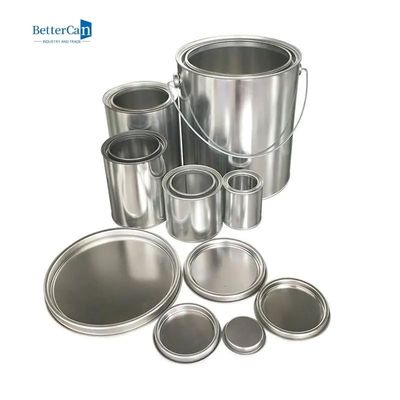 Yuvarlak 3.7L Endüstriyel Boya Tenekeleri Kol Kapaklı Özel Teneke Kutu Metal