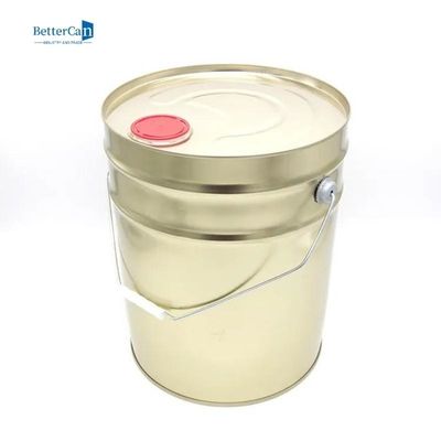 Altın Boş 5 Galon Kova, Yuvarlak 20L Teneke Kova Kova
