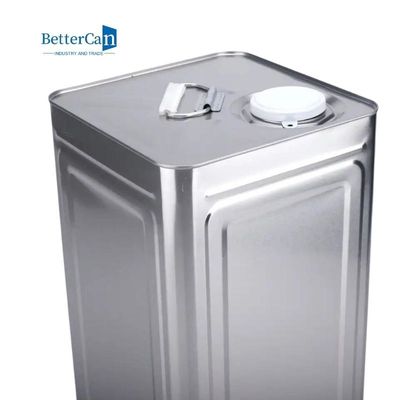 Boş Gümüş Boya Kutuları 18L 20L Kare Metal Kovalar 0.28mm-0.35mm Ölçer