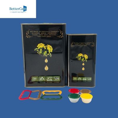 Kare Metal Zeytinyağı Teneke Kutu Özelleştirilmiş Dikdörtgen 1 Galon Hurma Yağı Kutusu