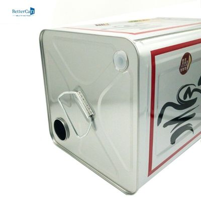 Plastik Halka Çekmeli 10L Zeytinyağı Teneke Kutu Gıda Sınıfı Hurma Yağı Teneke Kutu