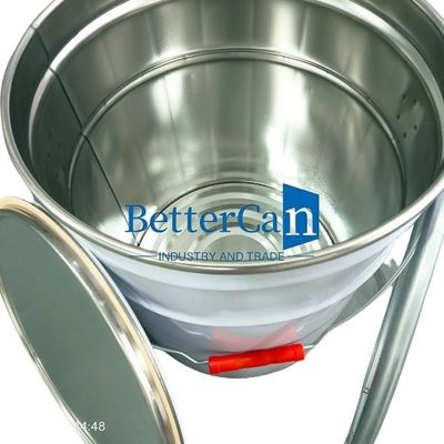 Kilit Halkalı Beyaz 5L Boya Kovası 5 Galon Metal Teneke Kova