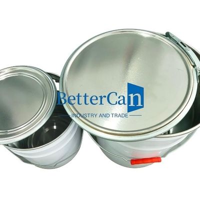 10L Metal Boya Kovası Anti Pas Dayanıklı Metal Kova Köpük Şeritli 5 Galon