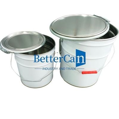 10L Metal Boya Kovası Anti Pas Dayanıklı Metal Kova Köpük Şeritli 5 Galon