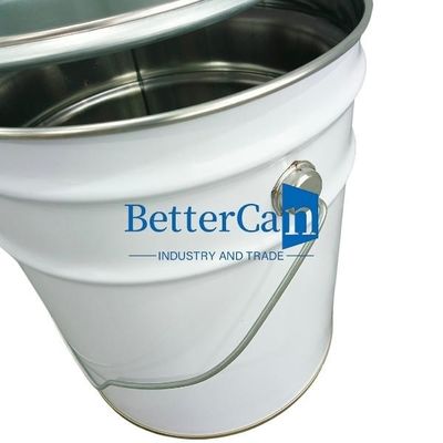 10L Metal Boya Kovası Anti Pas Dayanıklı Metal Kova Köpük Şeritli 5 Galon