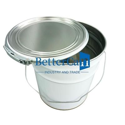 Kilit Halkalı Beyaz 5L Boya Kovası 5 Galon Metal Teneke Kova