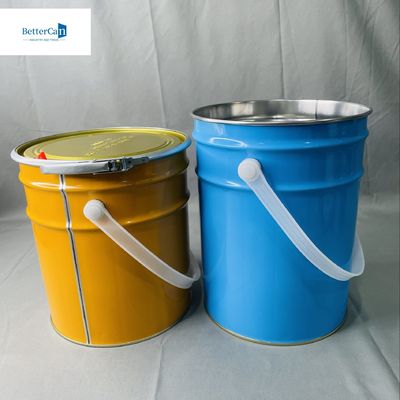10L Konik Teneke Kutusu Kilitli Yüzükli Teneke Kovası OEM 5L Sika Kovası Metal Kovası