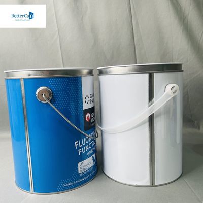 1 galon beyaz boya teneke kutuları yuvarlak konteyner 4 litrelik paket metal kutular