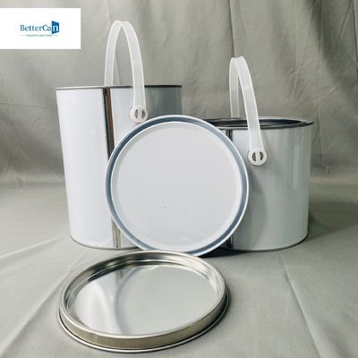 1 galon beyaz boya teneke kutuları yuvarlak konteyner 4 litrelik paket metal kutular
