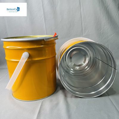 0.35mm beyaz kaplama metal kovası 5 litrelik kilitli yüzük kovası ile