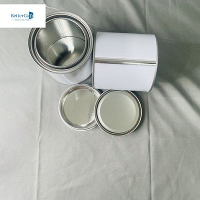 0.28mm Kalınlığı Beyaz Yuvarlak Boya Üçlü Sıkı Kapaklı Teneke Kutular 1 Litre Kare Boş Teneke Kutu
