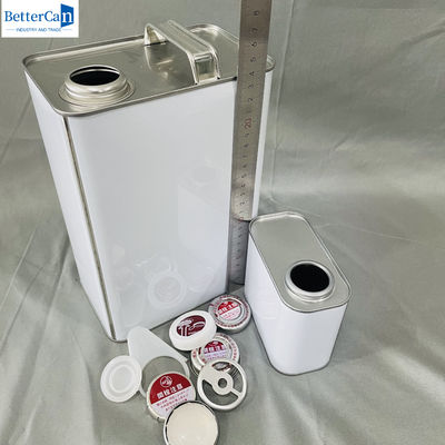 500 ml boş kaplı boya teneke kutuları 1 galon metal kapağı olan endüstriyel kova