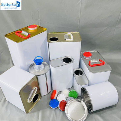 Beyaz boya kovası 1 galon Otomotiv boya kutuları 4L boş metal boya kutuları